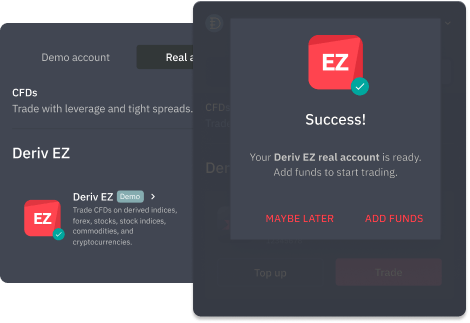 Deriv EZ account creation